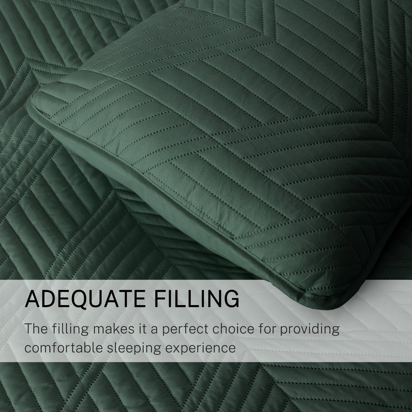 Exclusivo Mezcla Ultrasonic Twin Quilt Bedding Set, Lightweight Green Bedspreads Soft Modern Geometric Coverlet Set for All Seasons (1 Quilt and 1 Pillow Sham)