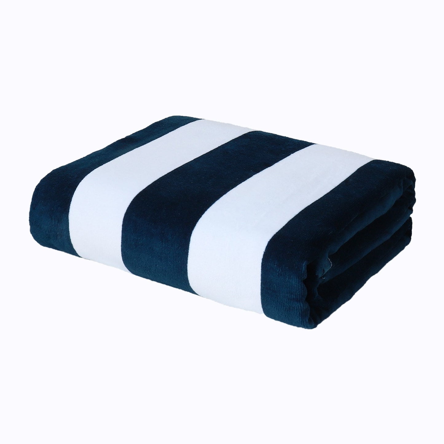 Exclusivo Mezcla 100% Cotton Large Cabana Stripe Beach Towel, Super Absorbent Soft Plush Pool Towel, Bath Towel (Dark Navy, 30"x60")