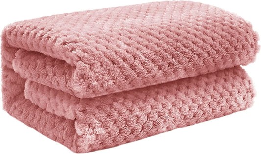 Exclusivo Mezcla Waffle Textured Fleece Baby Blanket, Soft and Warm Swaddle Blanket, Infant, Newborn, Toddler and Kids Receiving Blankets for Crib Stroller (Dusty Pink, 40x50 inches)