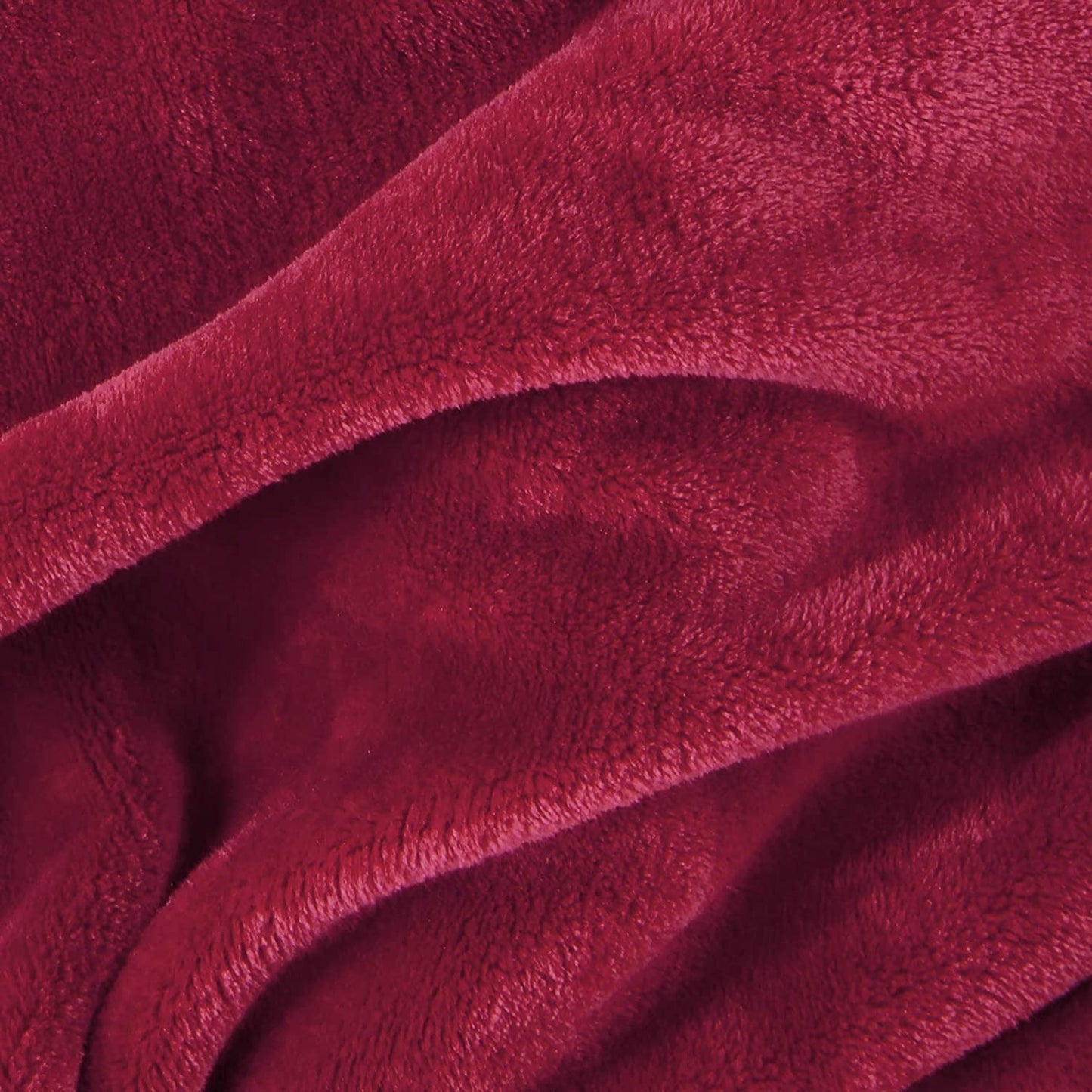 Exclusivo Mezcla Queen Size Flannel Fleece Velvet Plush Bed Blanket as Bedspread, Coverlet, Bed Cover (90x90 inches, Deep Red) Soft, Lightweight, Warm and Cozy