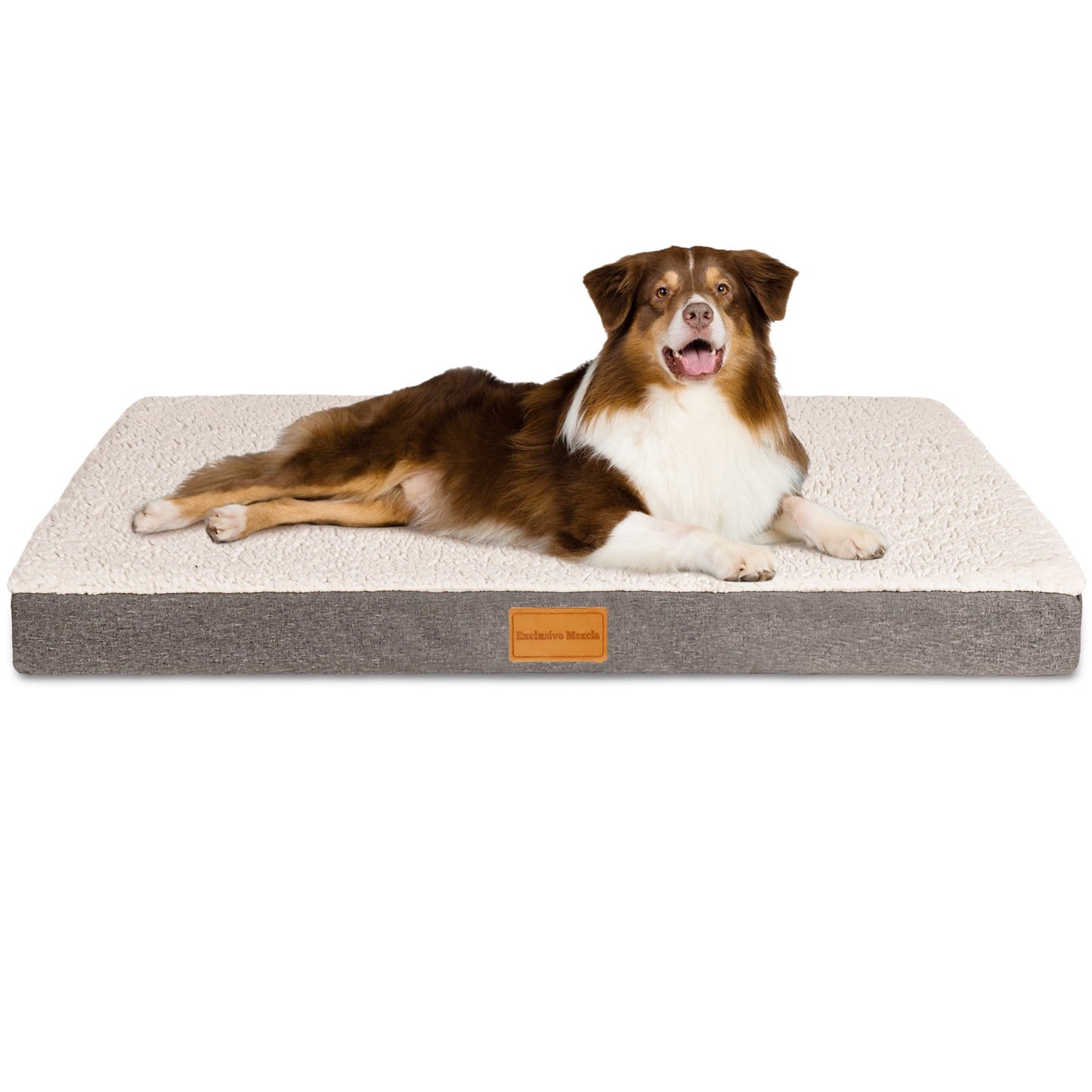 Exclusivo Mezcla Orthopedic Pet Bed for Medium Dogs 36"X24", Waterproof Dog Beds with Removable Washable Cover, Ivory