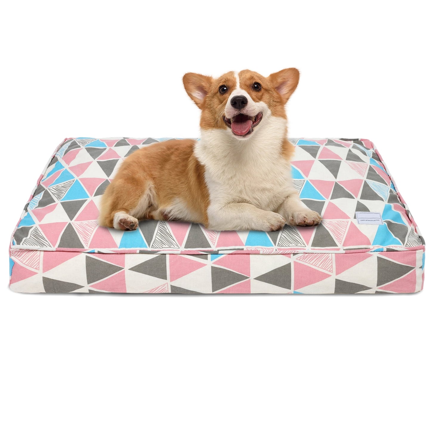 Exclusivo Mezcla Orthopedic Dog Bed for Small Dogs, Shredded Memory Foam Supportive Therapy Fillings Pet Bed, Soft Warm Washable Cat Cuddler Bed, Triangle 24''x18''