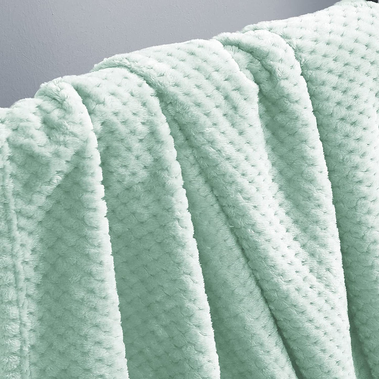 Exclusivo Mezcla Waffle Textured Fleece Baby Blanket, Soft and Warm Swaddle Blanket, Infant, Newborn, Toddler and Kids Receiving Blankets for Crib Stroller (Mint Green, 40x50 inches)