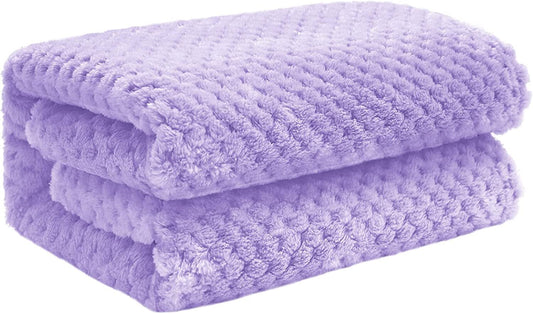 Exclusivo Mezcla Waffle Textured Fleece Baby Blanket, Soft and Warm Swaddle Blanket, Infant, Newborn, Toddler and Kids Receiving Blankets for Crib Stroller (Lilac Purple, 40x50 inches)