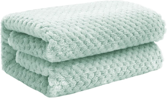 Exclusivo Mezcla Waffle Textured Fleece Baby Blanket, Soft and Warm Swaddle Blanket, Infant, Newborn, Toddler and Kids Receiving Blankets for Crib Stroller (Mint Green, 40x50 inches)