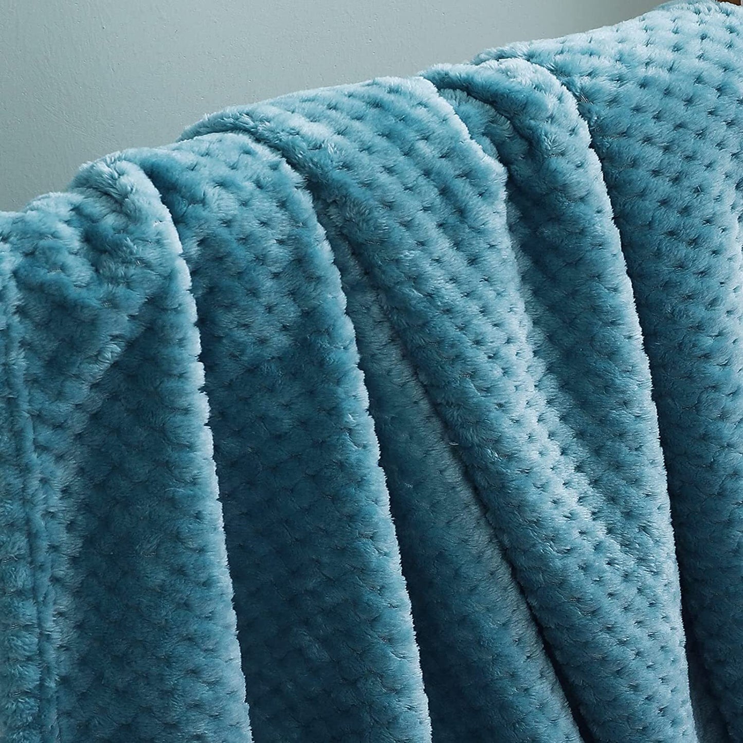 Exclusivo Mezcla Waffle Textured Fleece Baby Blanket, Soft and Warm Swaddle Blanket, Infant, Newborn, Toddler and Kids Receiving Blankets for Crib Stroller (Slate Blue, 40x50 inches)