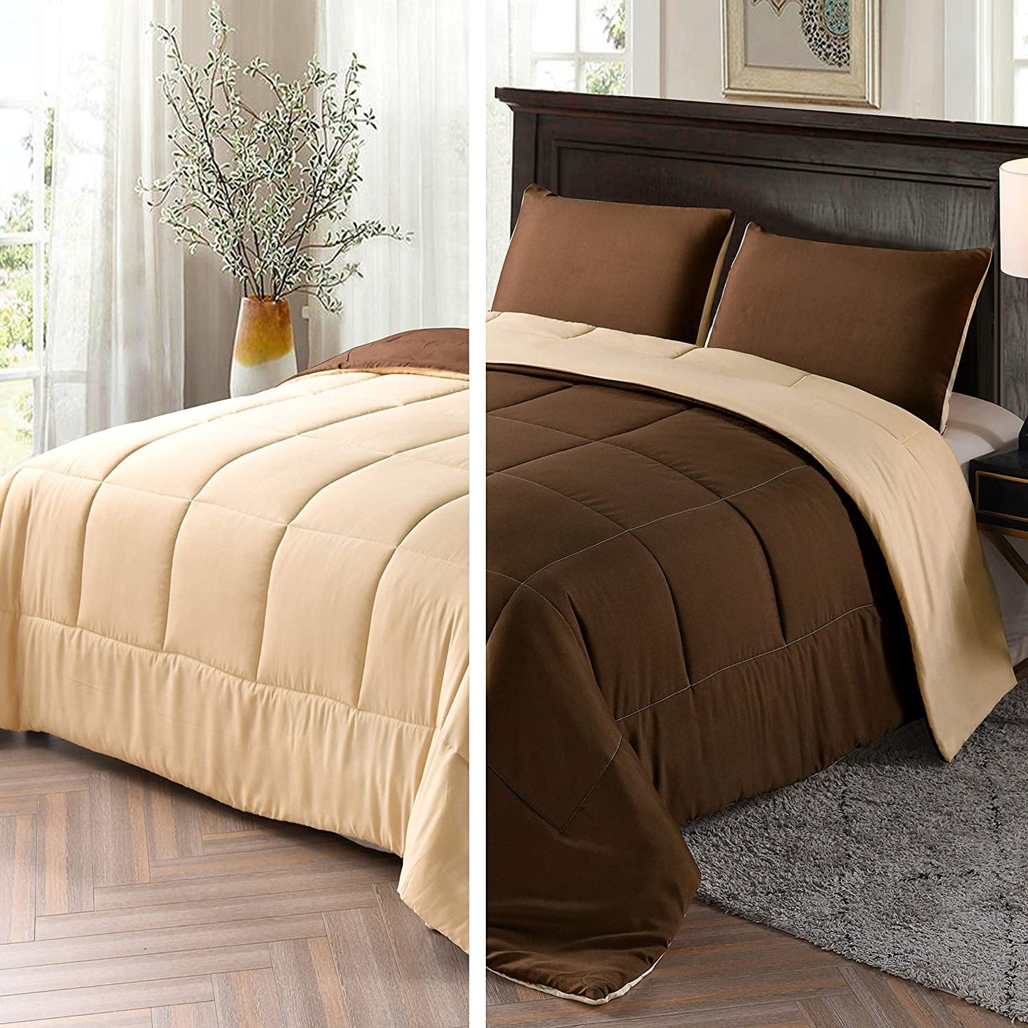 All-Season Down-Alternative 3 Piece Comforter Bedding deals Set, King, New