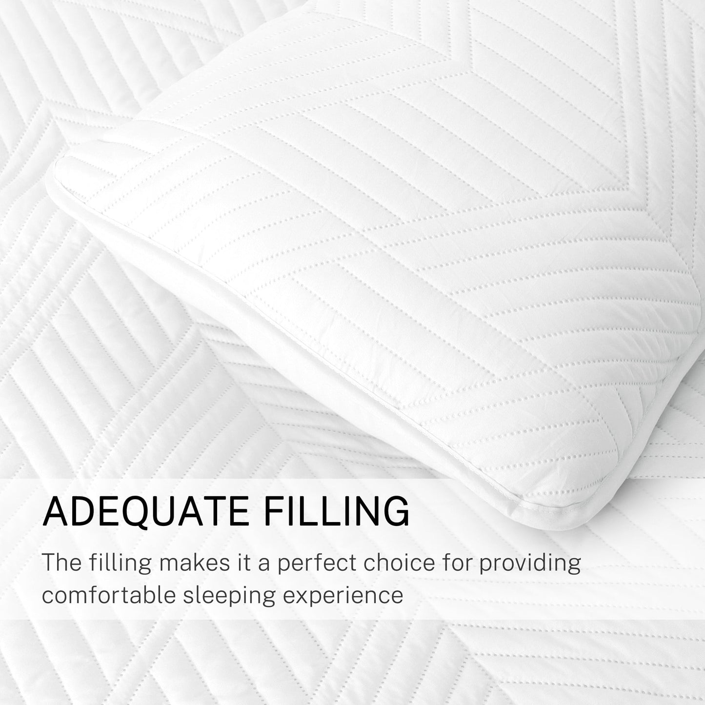 Exclusivo Mezcla Ultrasonic Twin Quilt Bedding Set, Lightweight White Bedspreads Soft Modern Geometric Coverlet Set for All Seasons (1 Quilt and 1 Pillow Sham)