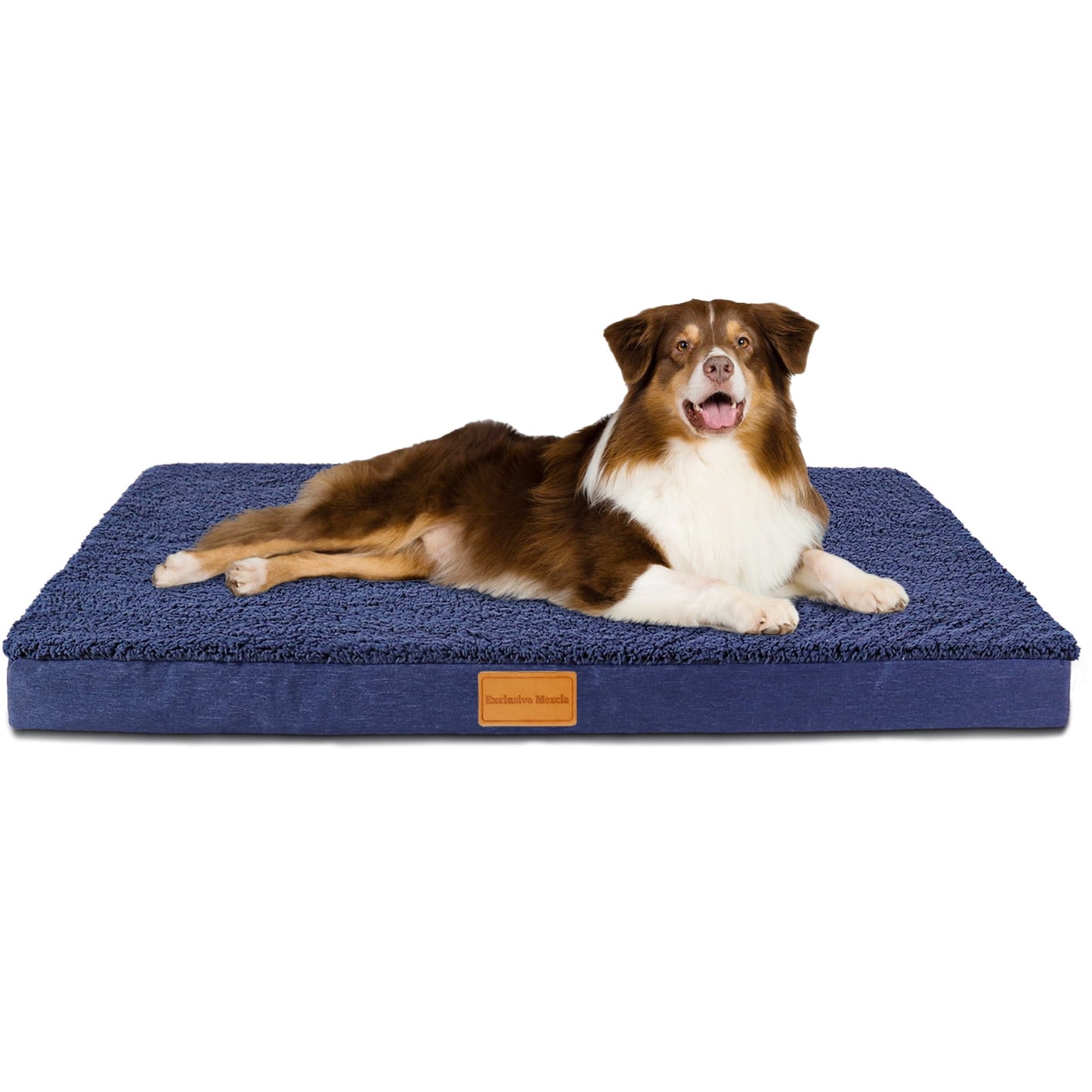 Exclusivo Mezcla Orthopedic Dog Bed for Medium Dogs 36''X24'', Egg Crate Foam Medium Dog Beds with Removable Washable Cover,Waterproof Pet Bed Mat, Navy Blue
