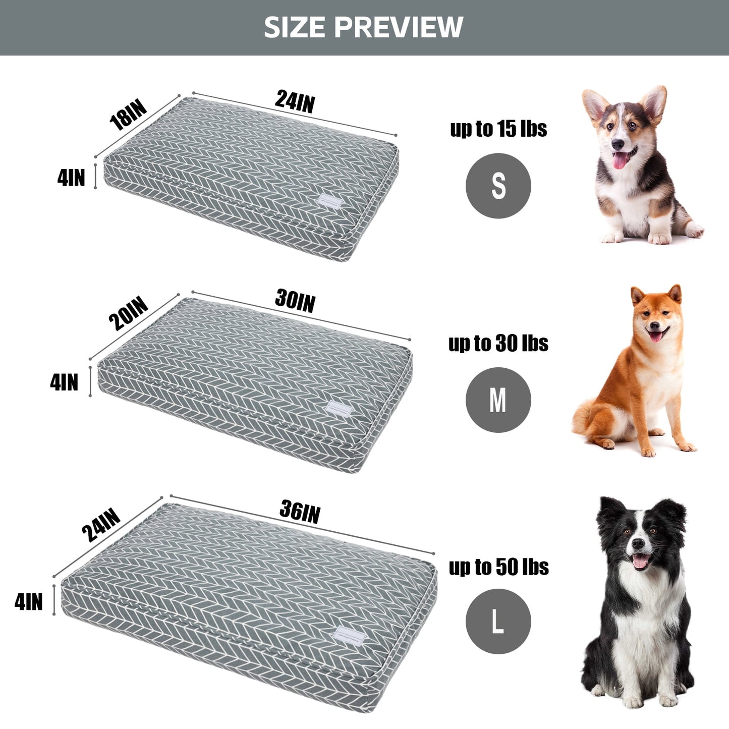 Exclusivo Mezcla Orthopedic Dog Bed for Small Dogs, Shredded Memory Foam Supportive Therapy Fillings Pet Bed, Soft Warm Washable Cat Cuddler Bed, Arrow 24''x18''